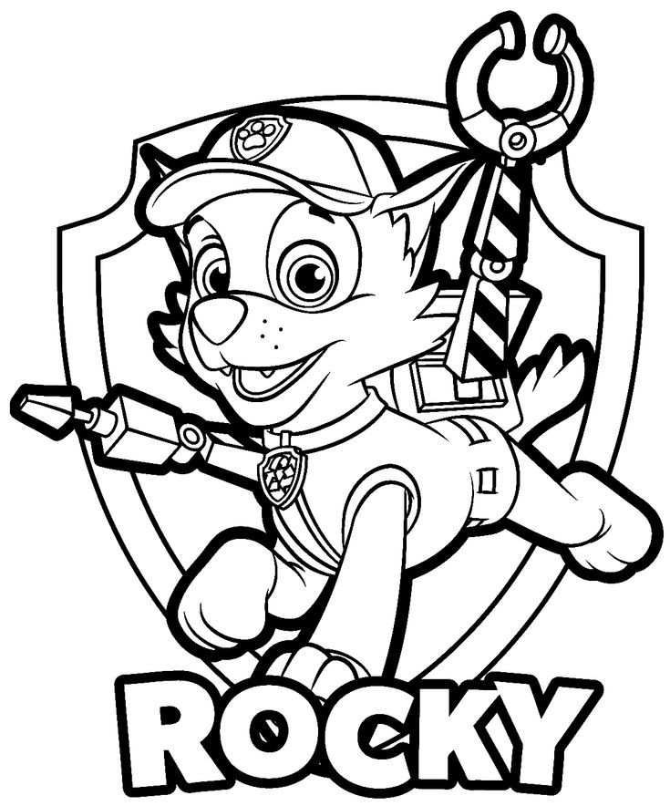 Rocky paw patrol coloring pages