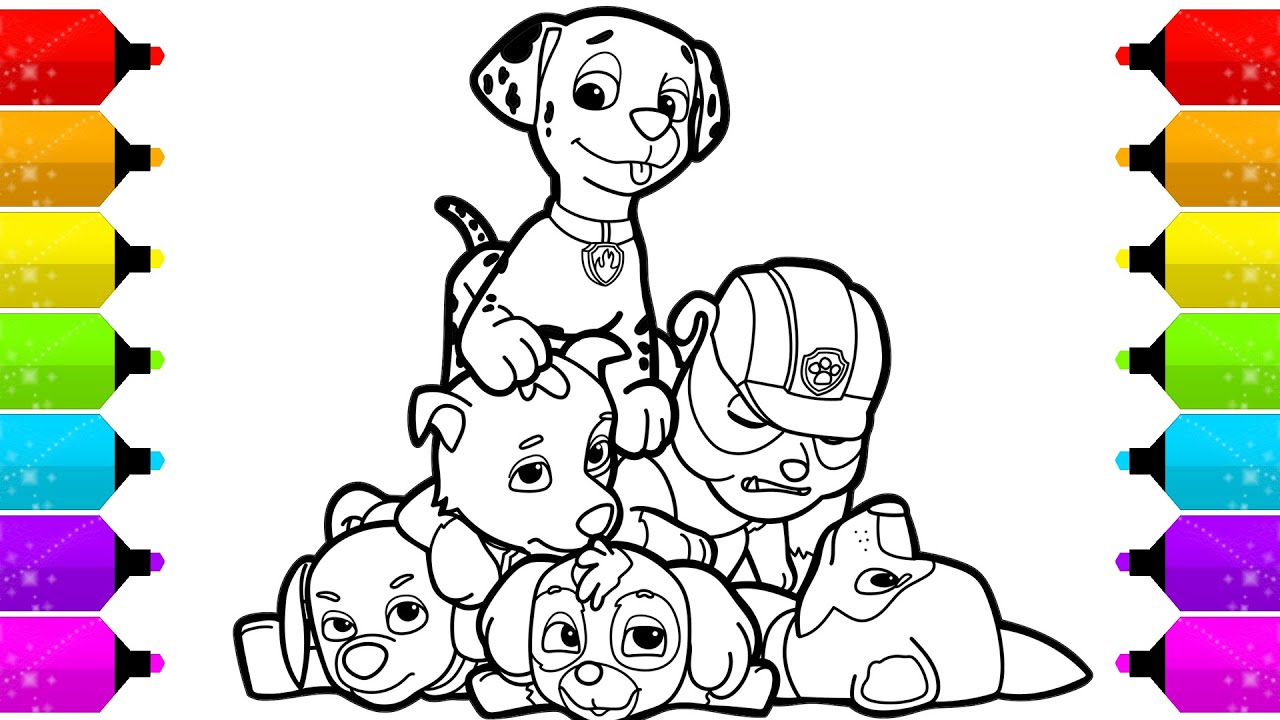 Paw patrol coloring pages for kids