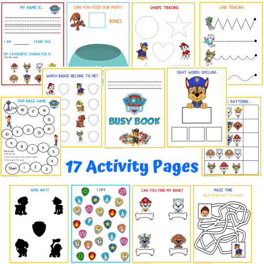 Paw patrol worksheets sight words patterns math made by teachers