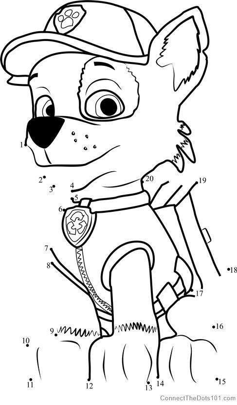 Rocky connect the dots worksheet paw patrol colorg paw patrol colorg pages connect the dots