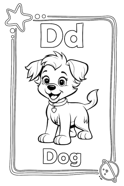 Premium vector animal alphabet coloring book for preschool kids colorless versions on a paper ready for print