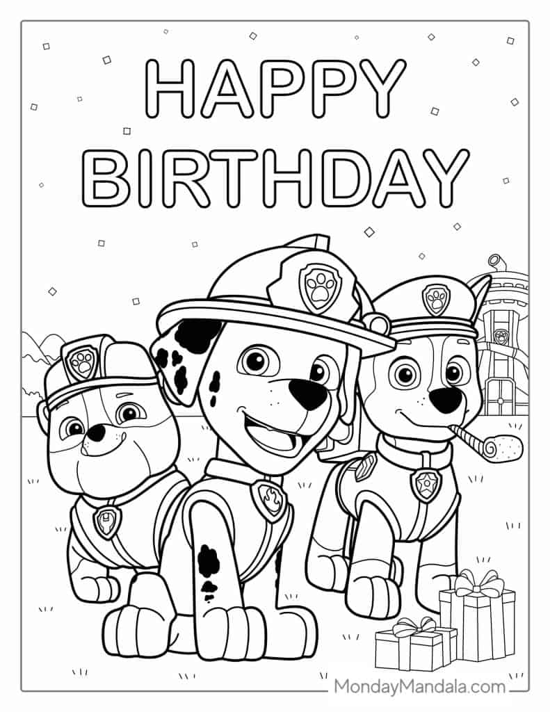 Paw patrol coloring pages free pdf printables