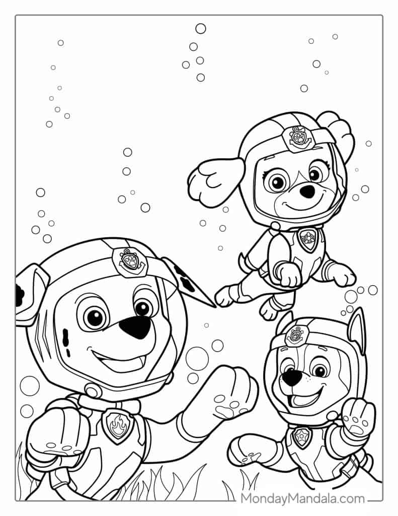 Paw patrol coloring pages free pdf printables