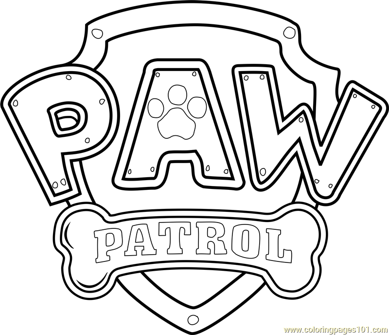 Paw patrol badge template pdf paw patrol logo coloring page