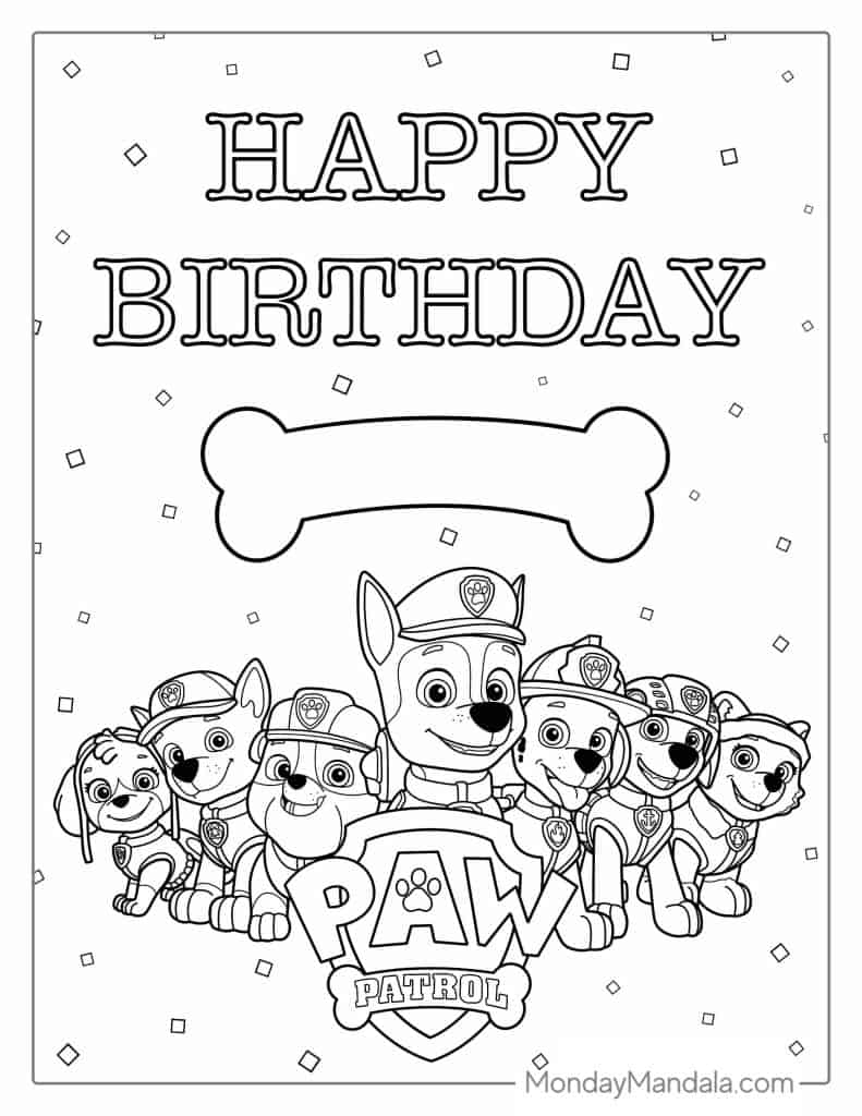 Paw patrol coloring pages free pdf printables