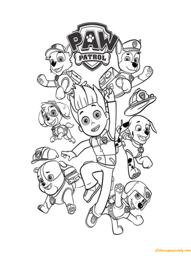 Ryder paw patrol coloring pages printable for free download