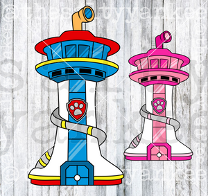 Pup watch tower svg and png file download â the salty yankee