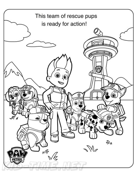 Paw patrol lookout tower coloring book page