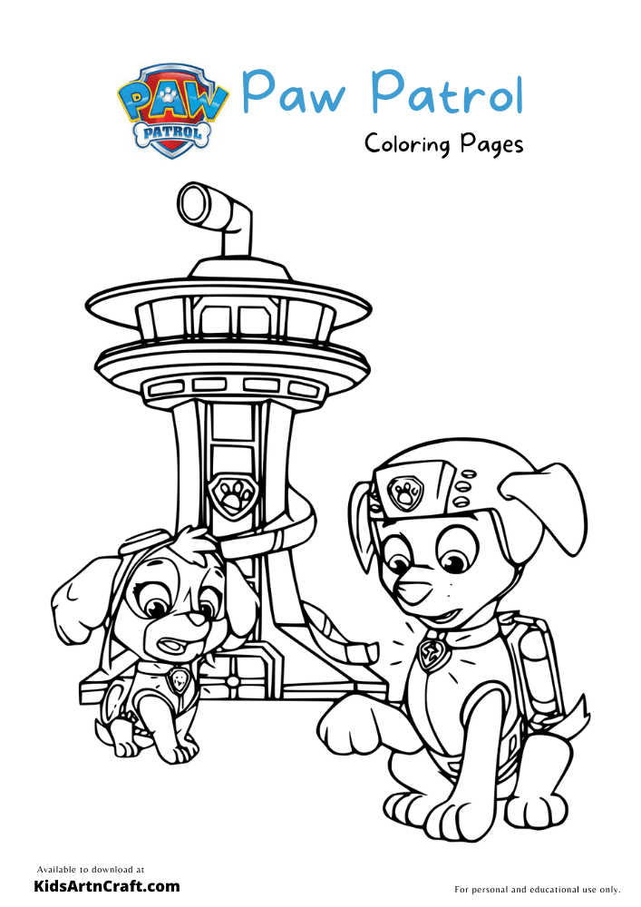 Paw patrol coloring pages for kids