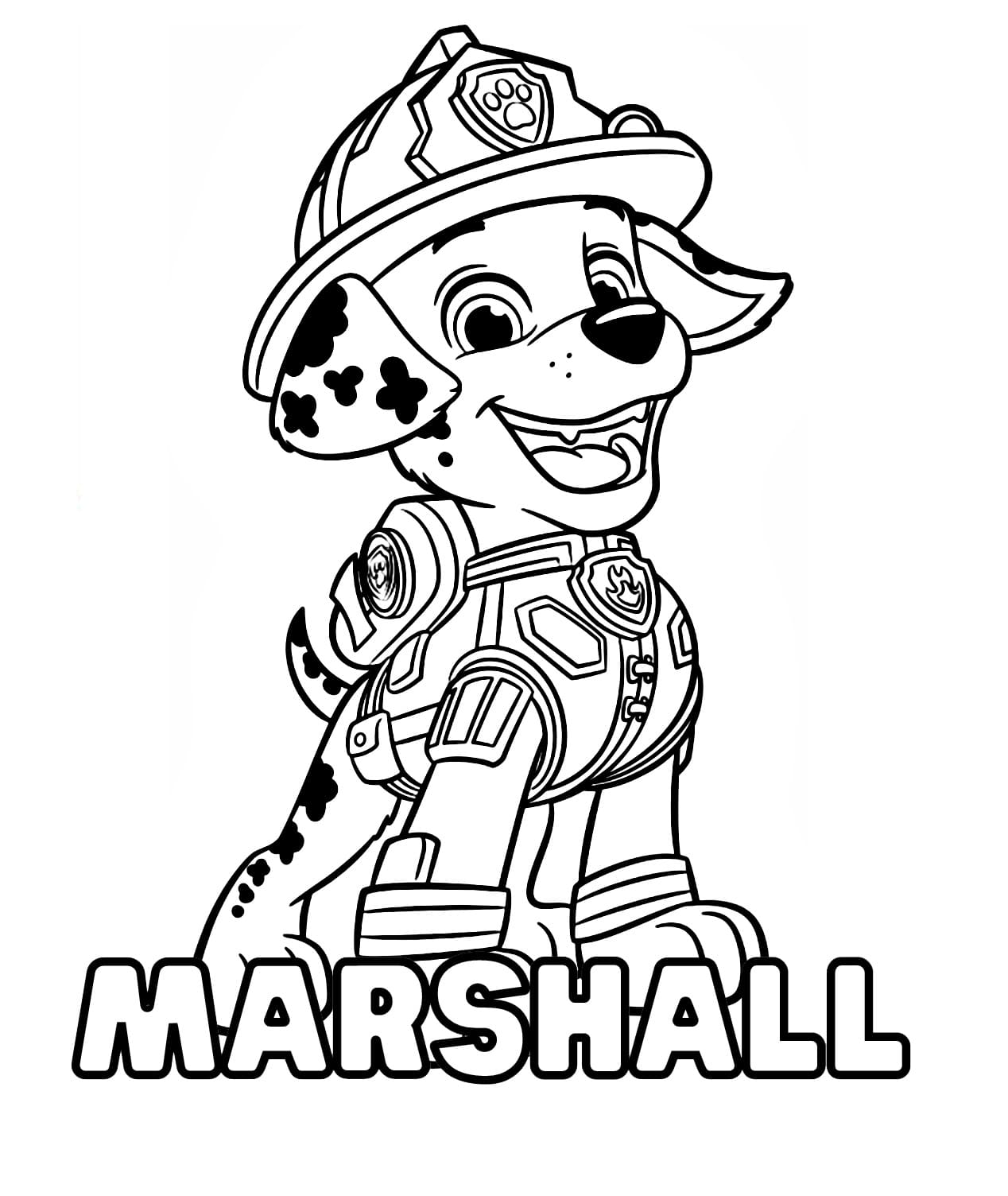 Cute marshall coloring page