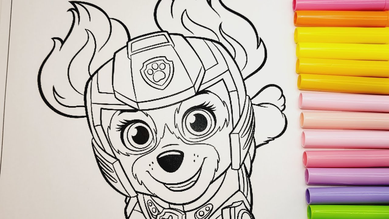 Paw patrol coloring book pilation rubble marshall skye chase zuma and rocky pawpatrol coloring