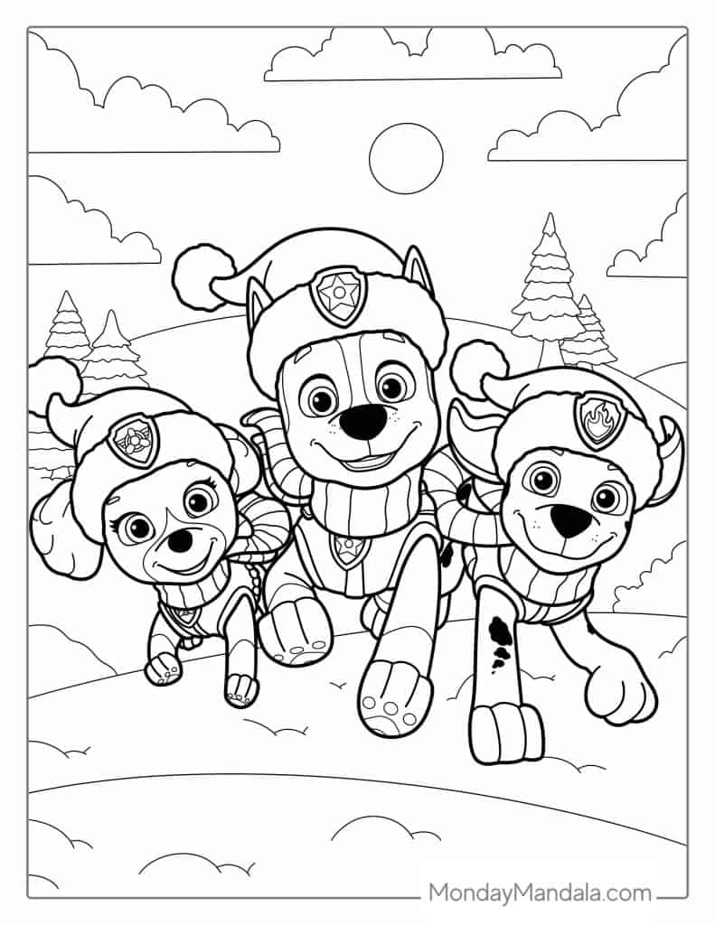 Paw patrol coloring pages free pdf printables