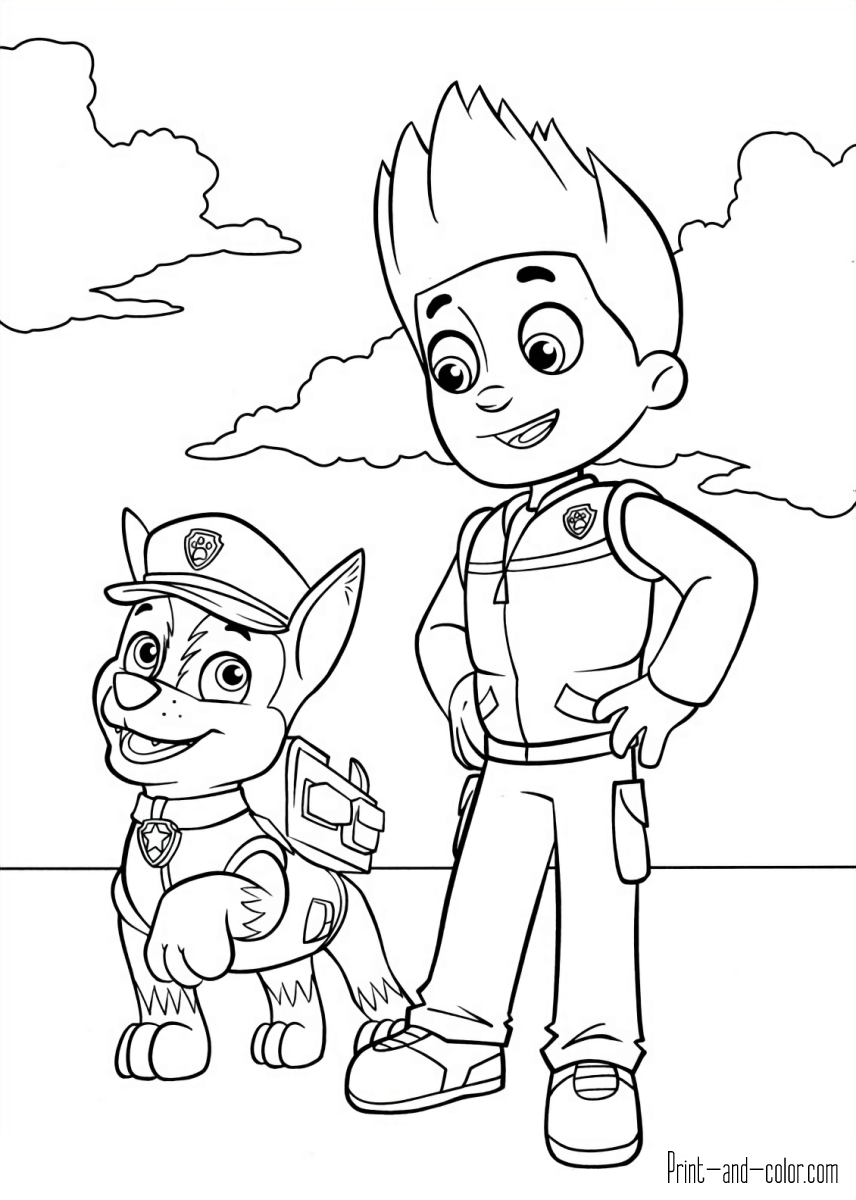 Paw patrol coloring pages print and color