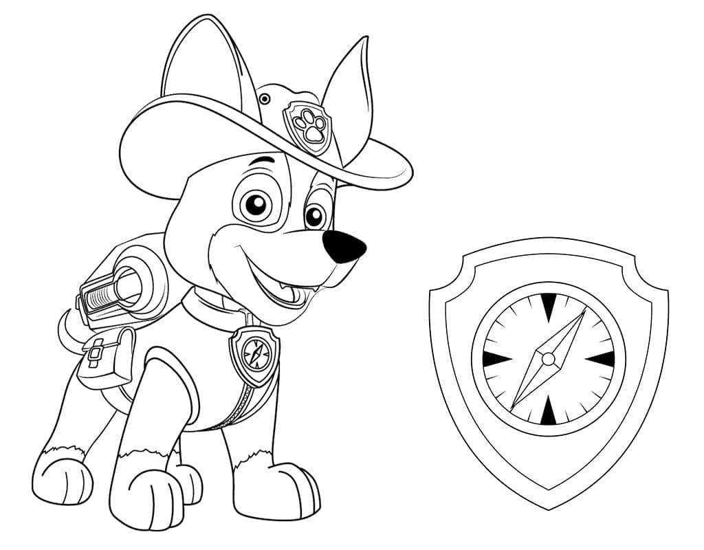 Rocky and marshall paw patrol coloring page