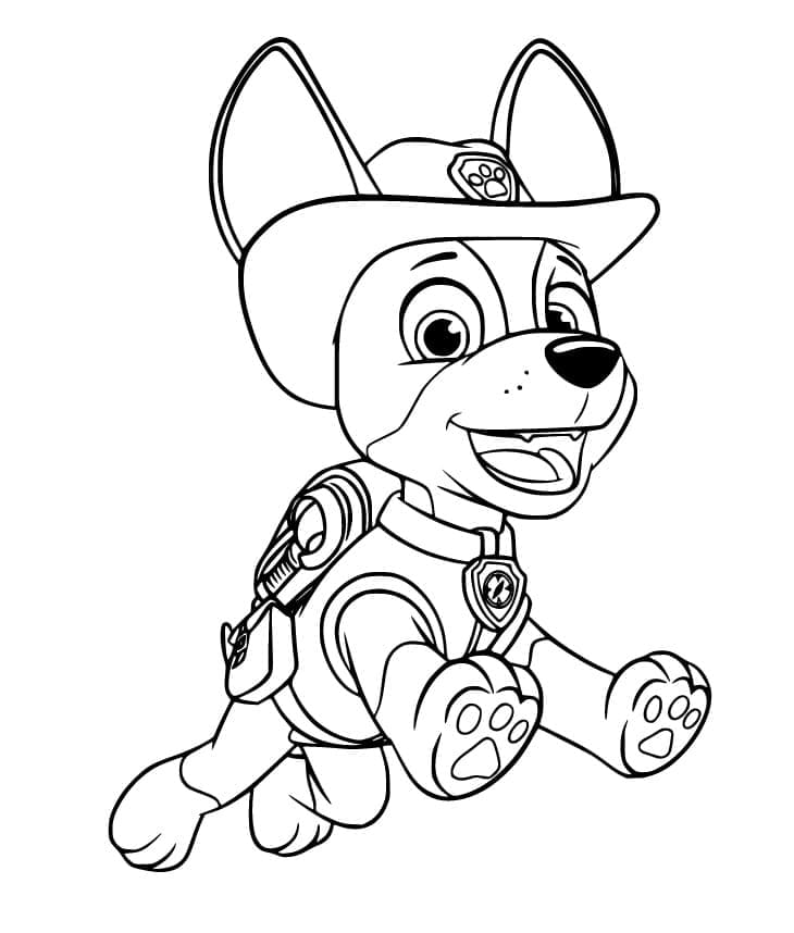 Free tracker paw patrol coloring page