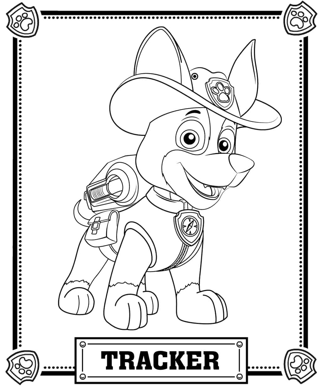 Happytracker paw patrol coloring page