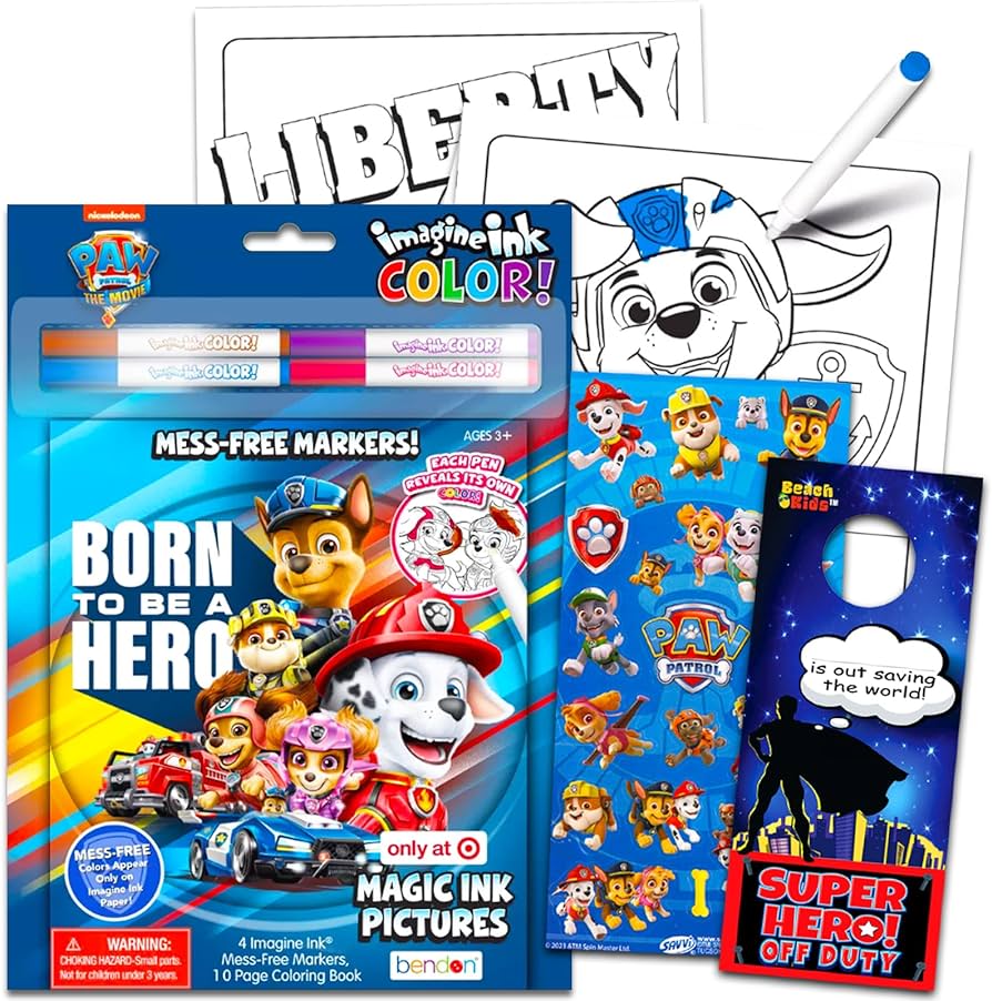 Nickeloon imagine ink paw patrol marker and colouring book