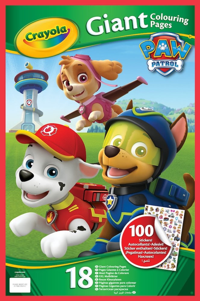 Crayola paw patrol giant colouring pages with stickers