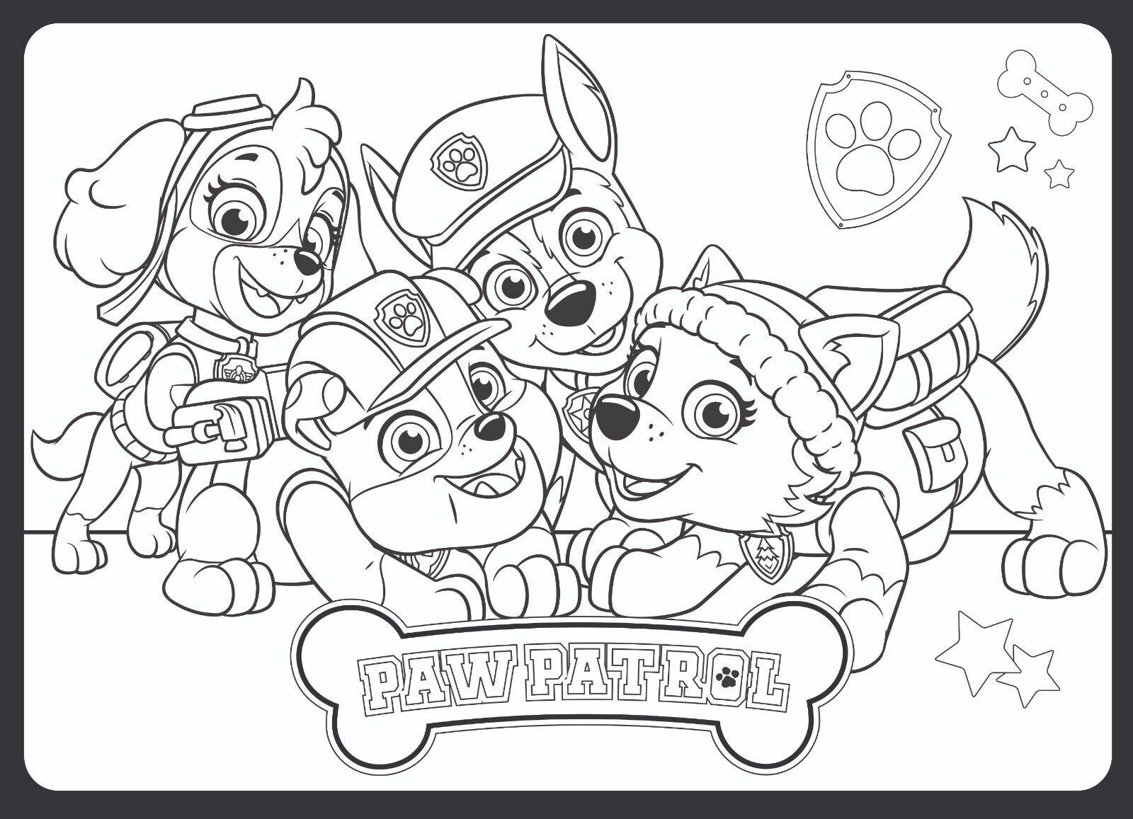 Paw patrol birthday card colour in poster card official responsibly resourced