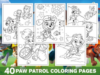 Paw patrol coloring pages for kids girls boys teens birthday school activity