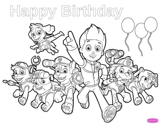 Paw patrol birthday paw patrol coloring pages paw patrol coloring birthday coloring pages