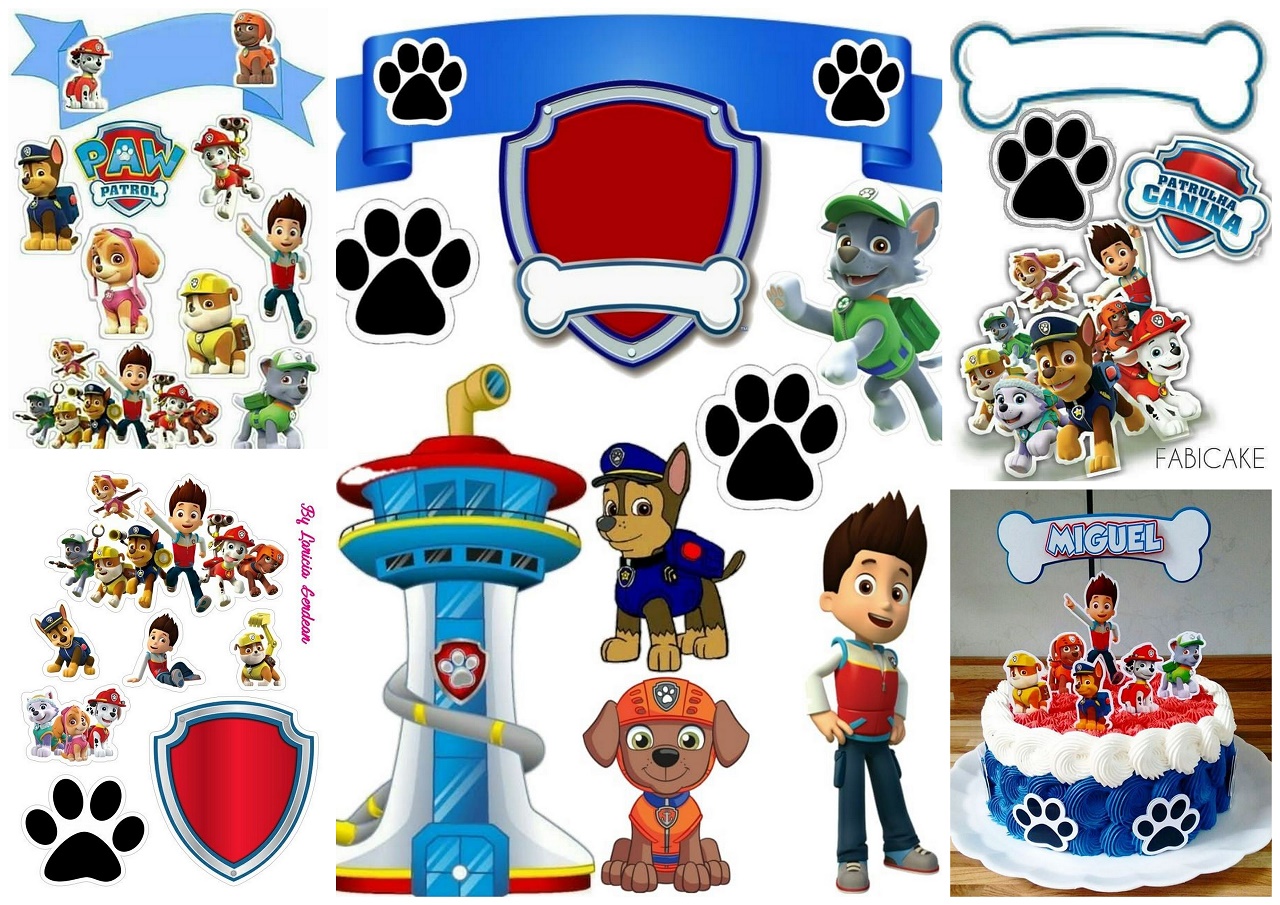 Paw patrol birthday party free printable cake toppers