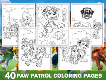 Paw patrol coloring pages for kids girls boys teens birthday school activity