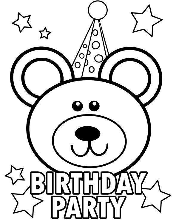 Printable birthday party coloring page