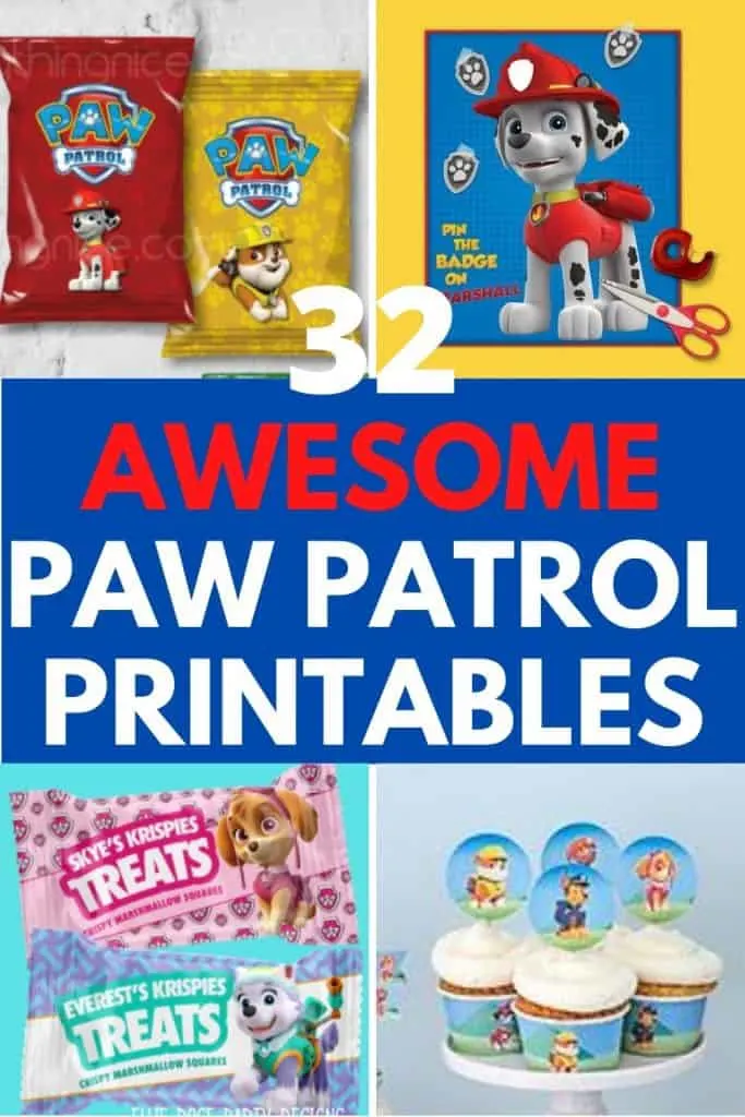 Paw patrol party printables