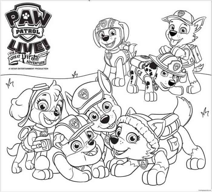 Paw patrol coloring pages pdf to print