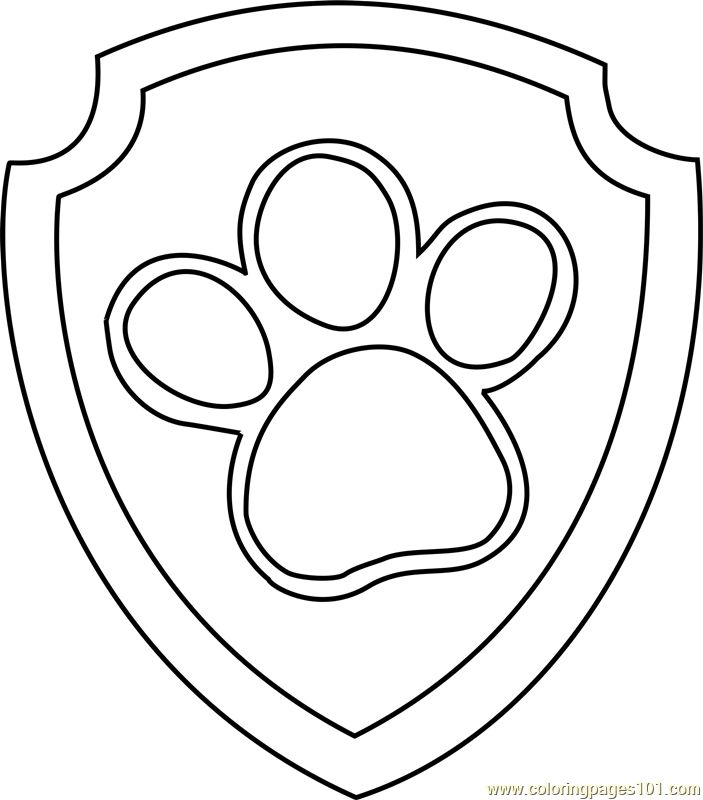 Ryder badge coloring page for kids