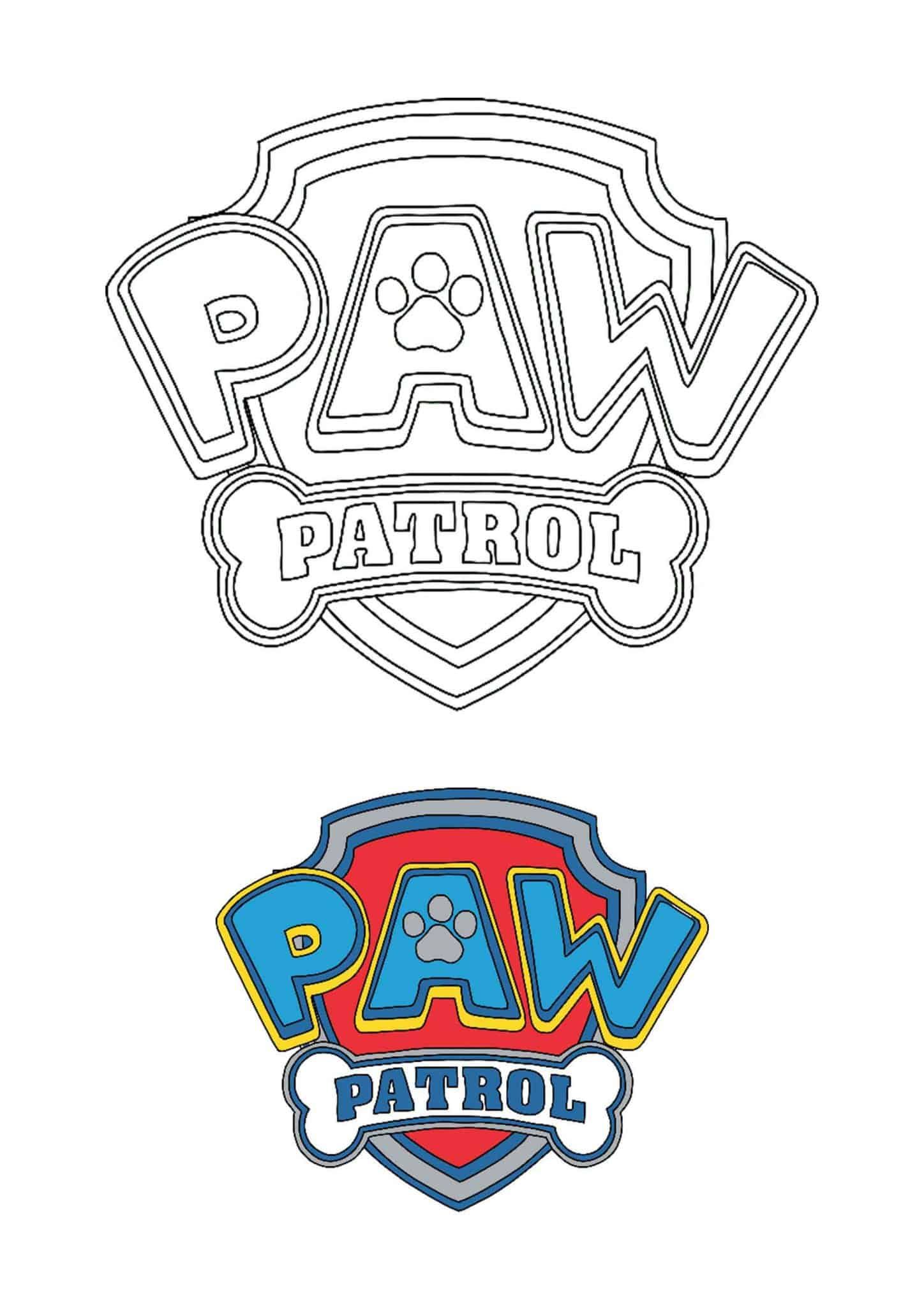 Paw patrol badges coloring pages