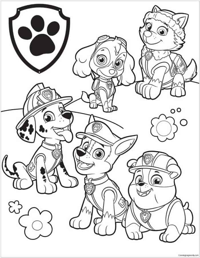 Paw patrol coloring pages pdf to print