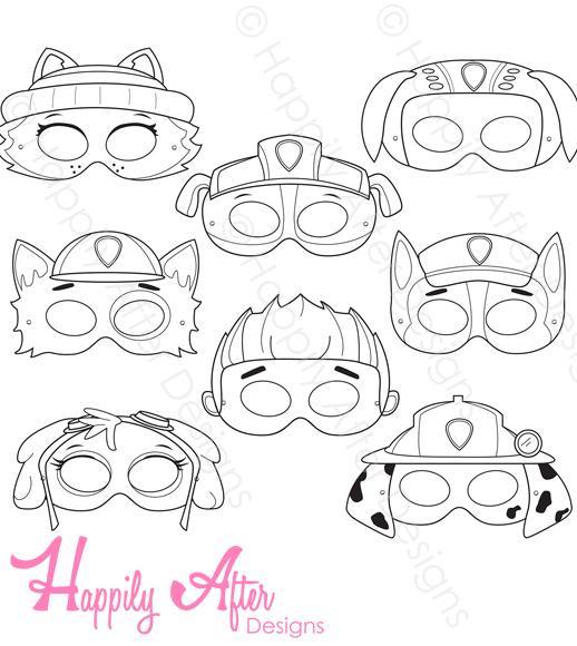 Paws printable coloring masks â happily after designs