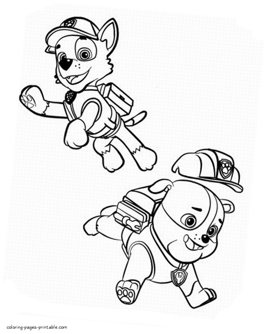 Paw patrol coloring activity book chase and rubble coloring