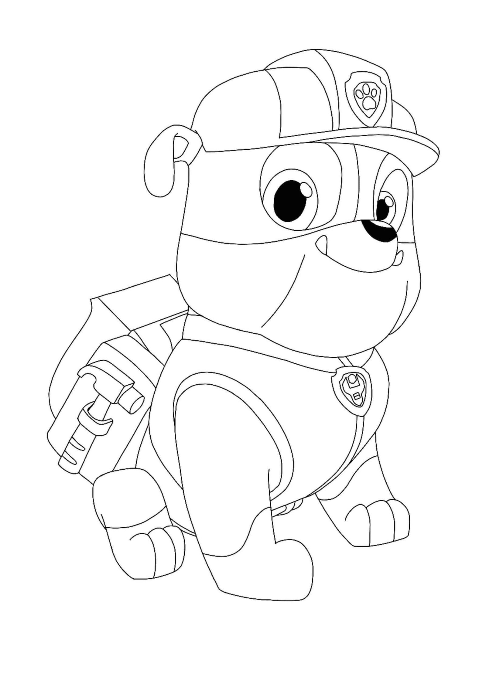 Paw patrol rubble coloring pages