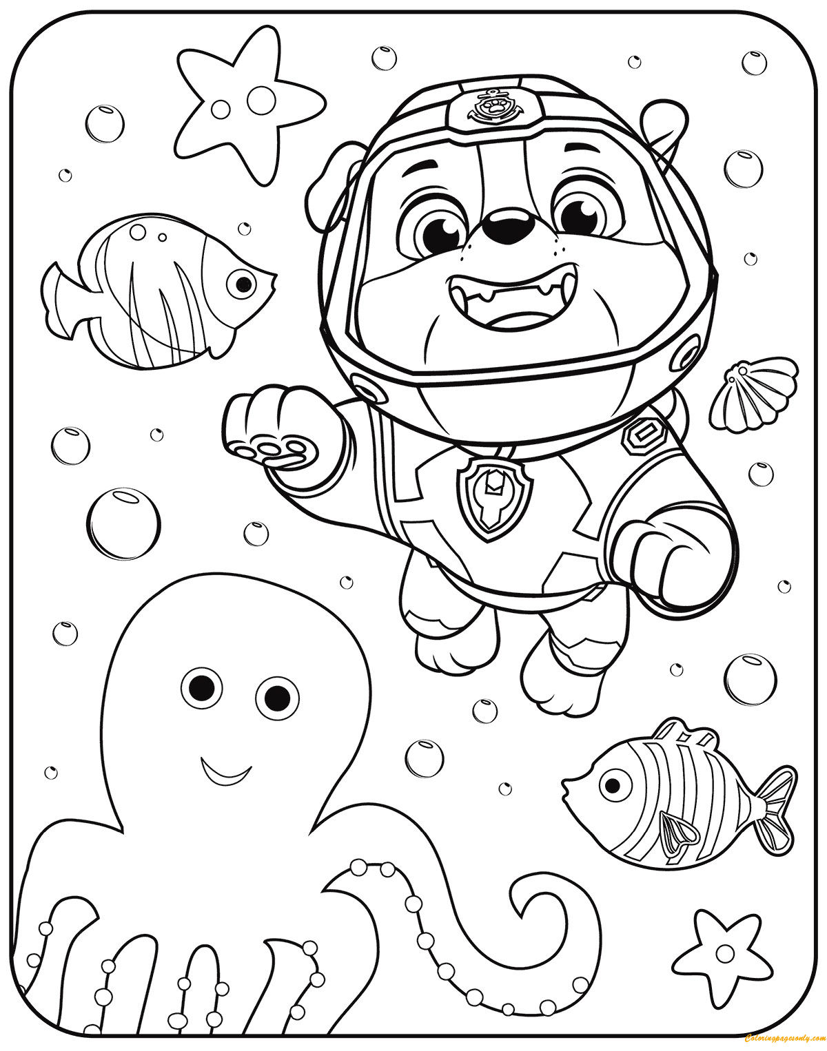 Rubble paw patrol coloring pages printable for free download