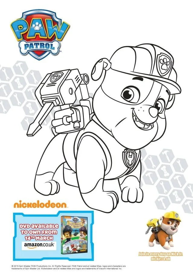 Paw patrol colouring and activity sheets pups and the pirate treasure