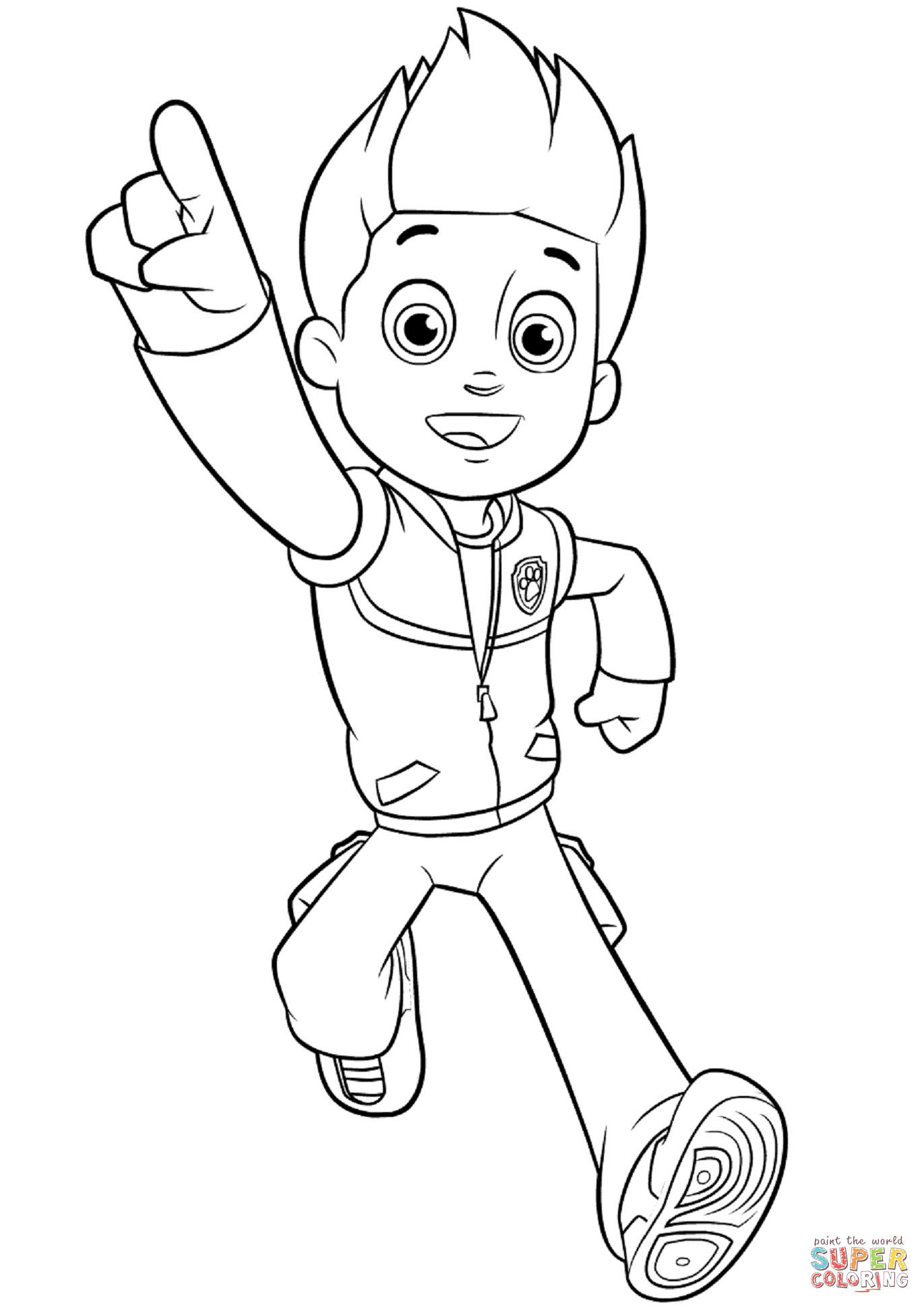 Paw patrol ryder coloring page free printable coloring pages