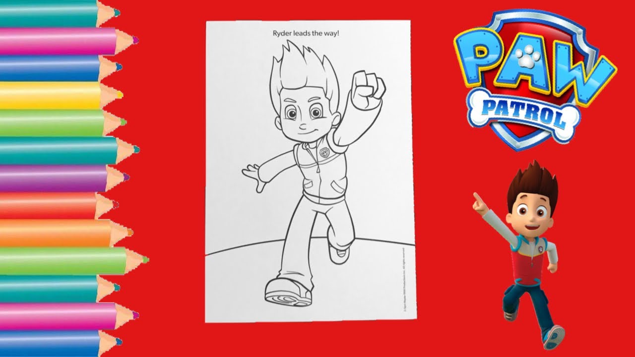 Coloring paw patrol ryder coloring page gabbys coloring show