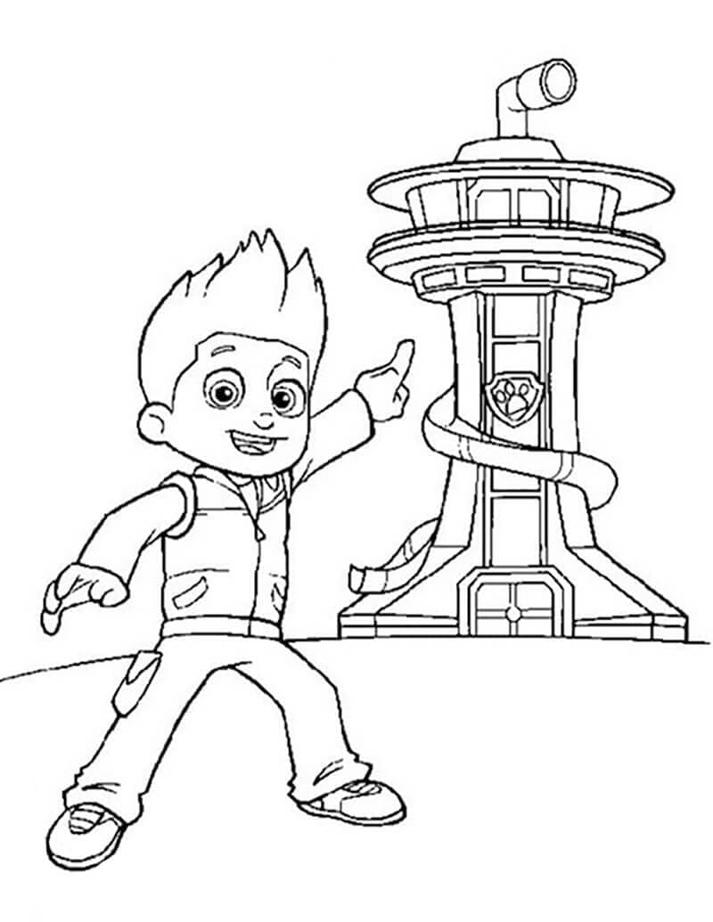 Print ryder paw patrol coloring page