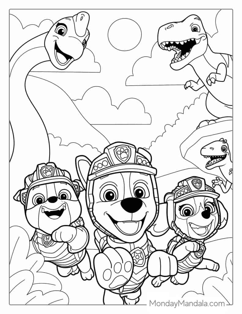 Paw patrol coloring pages free pdf printables