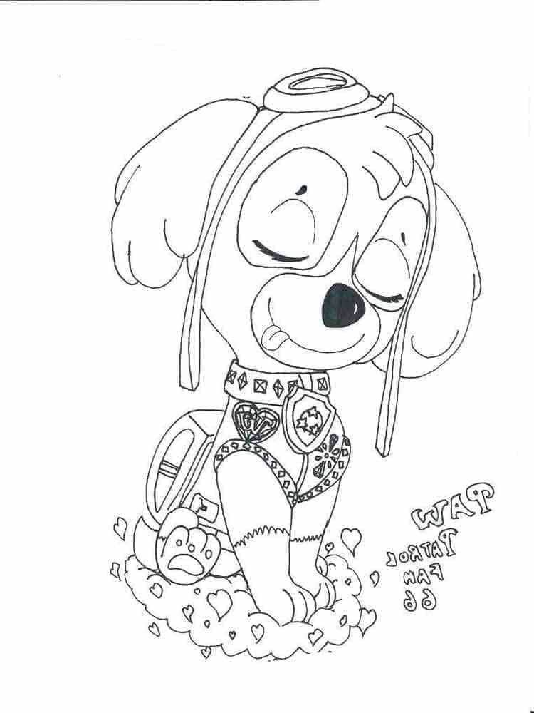 Pretty skye paw patrol coloring page