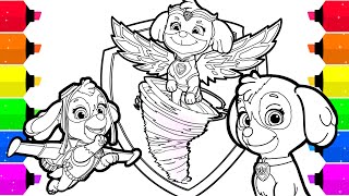 Paw patrol mighty pups skye coloring pages for kids