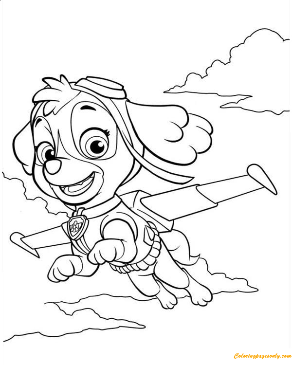 Skye paw patrol coloring pages printable for free download