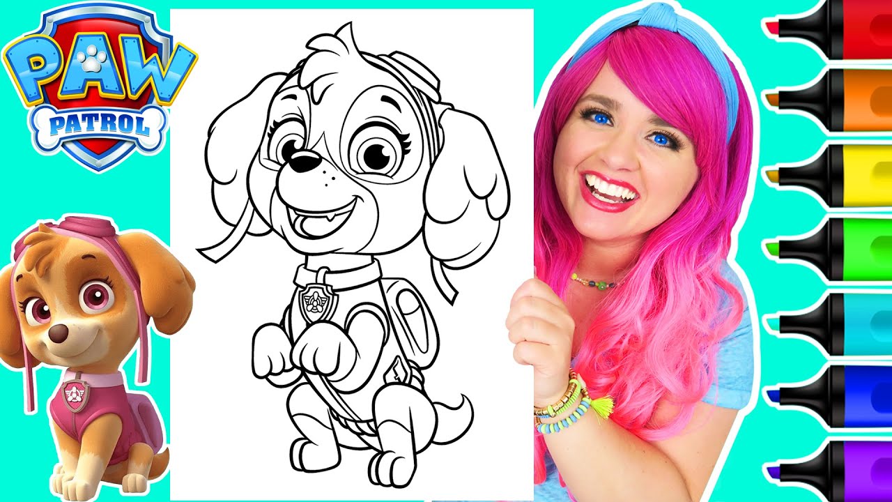 Coloring skye paw patrol coloring page ohuhu art arkers