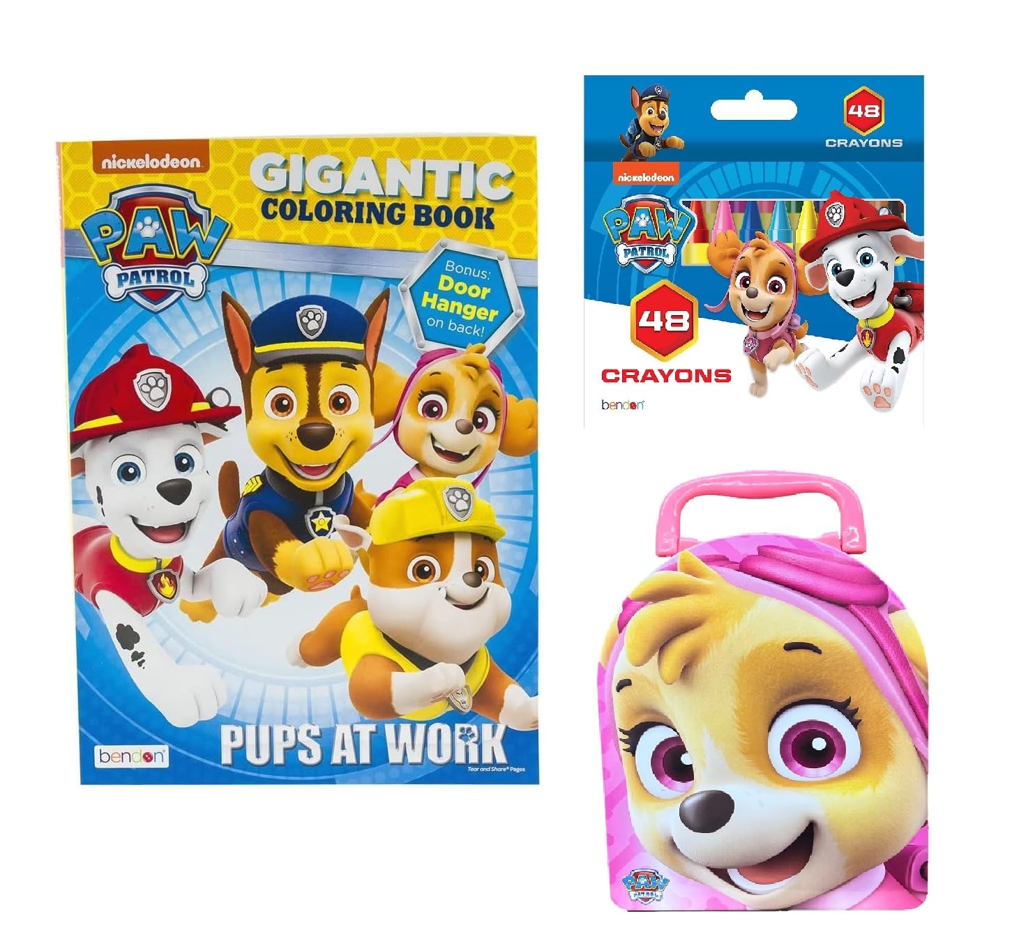 Paw patrol coloring book gift set for kids with coloring pages crayons storage tin skye toys games