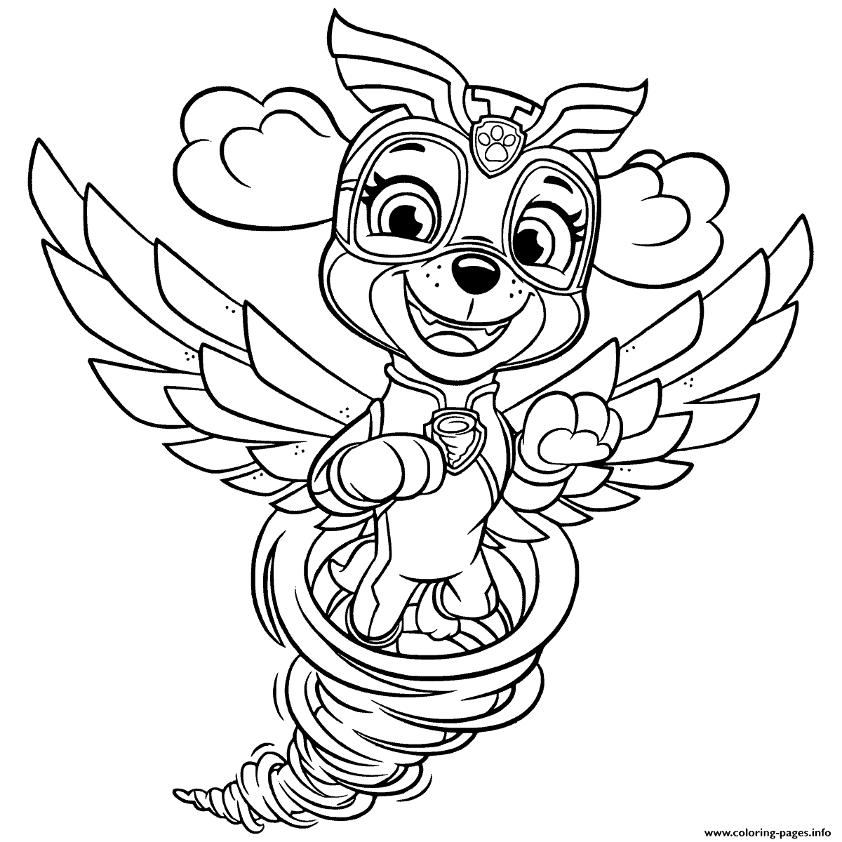 Cute paw patrol skye coloring pages free