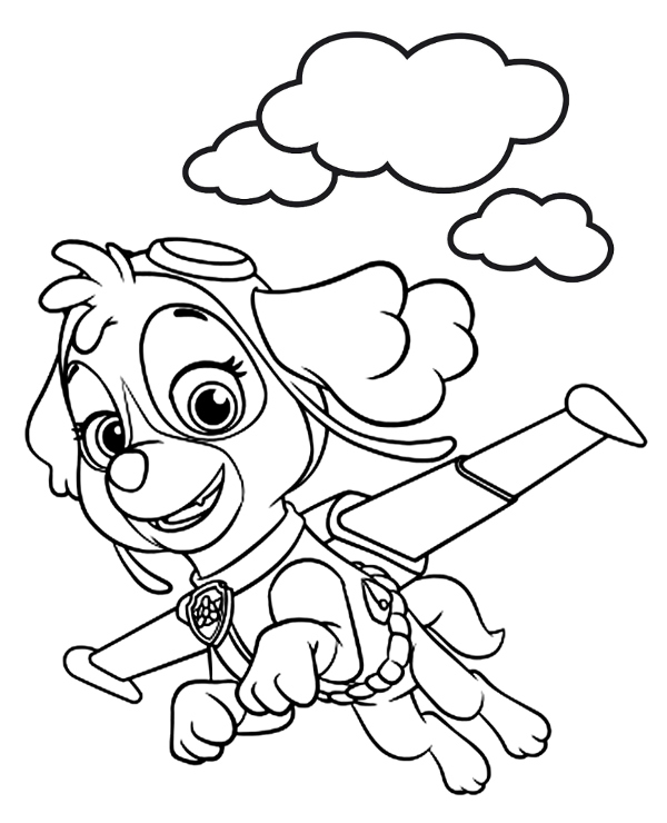 Print skye coloring page paw patrol