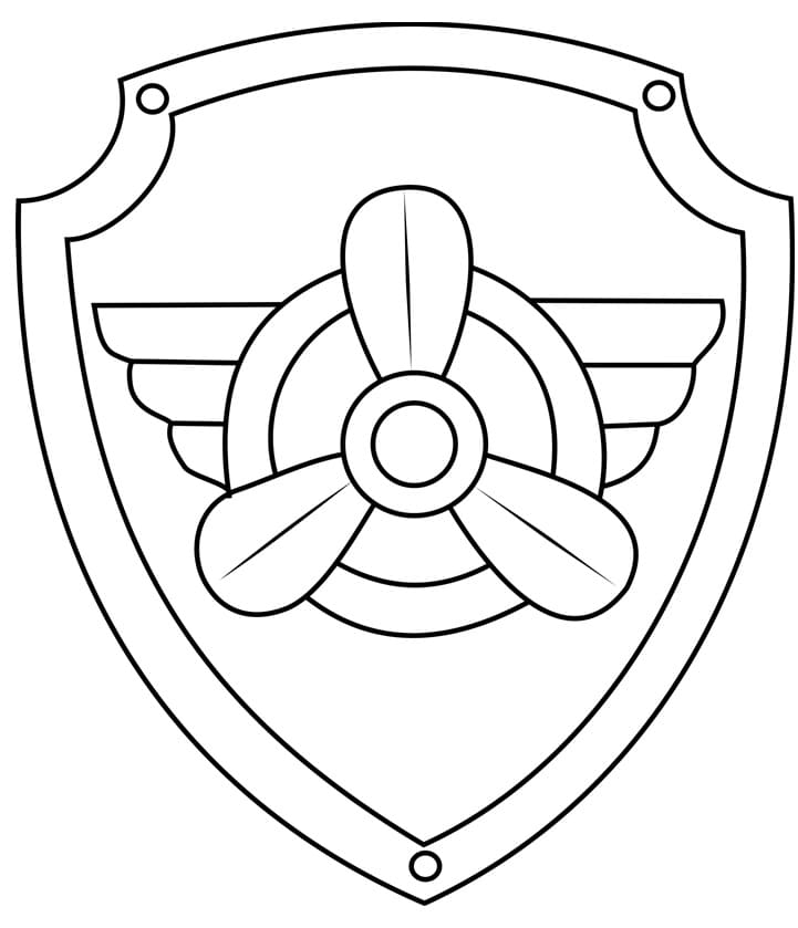 Paw patrol skye badge coloring page